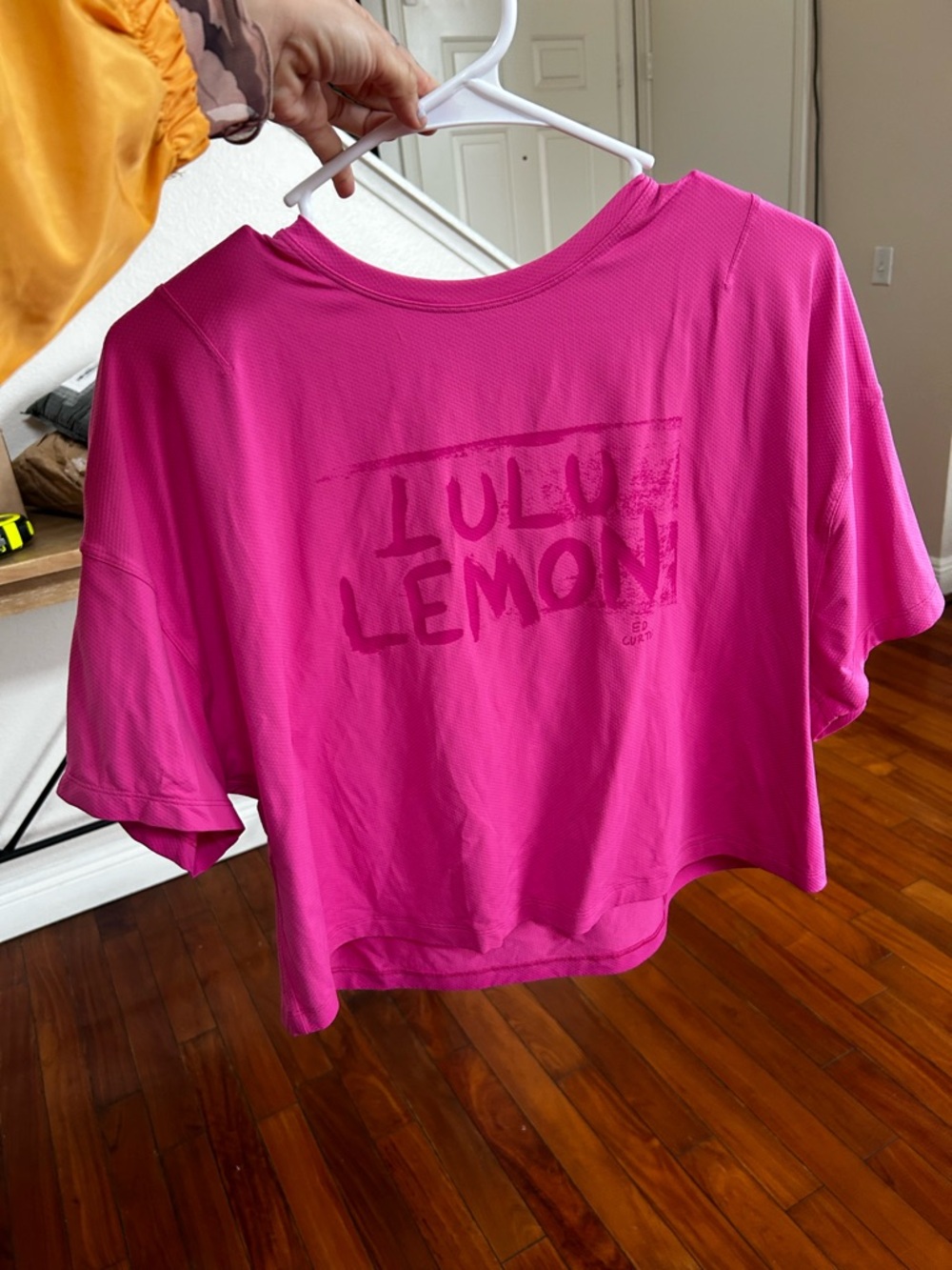 lululemon athletica Bright Pink Cropped Athletic Top